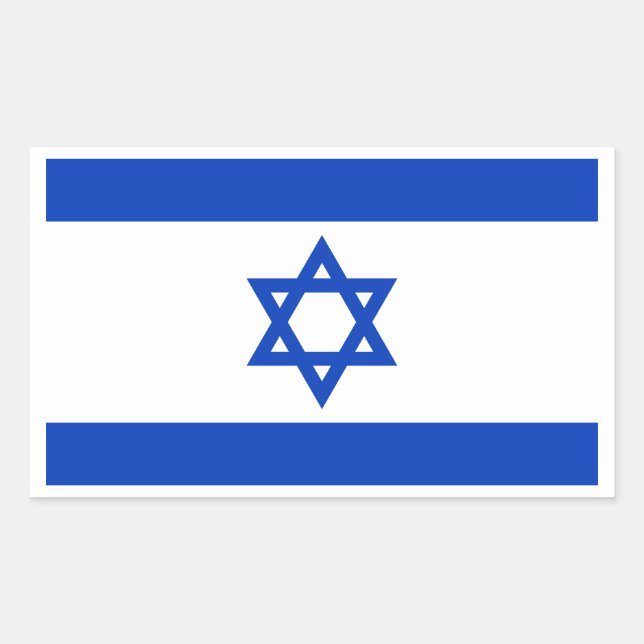Pegatina Rectangular Bandera de Israel (Anverso)