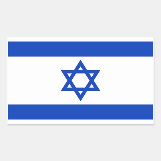 Pegatina Rectangular Bandera de Israel (Anverso)
