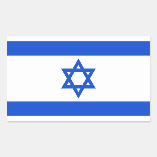 Pegatina Rectangular Bandera de Israel (Anverso)