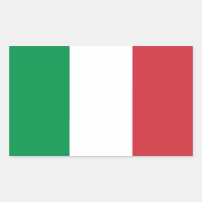 Pegatina Rectangular Bandera de Italia (Anverso)