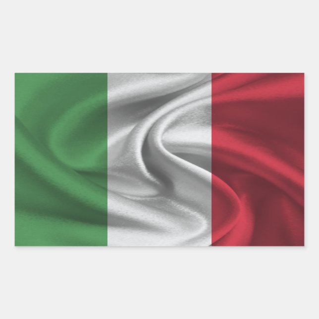 Pegatina Rectangular Bandera de Italia (Anverso)