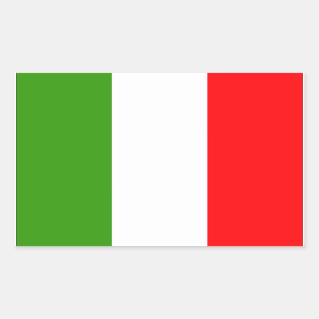 Pegatina Rectangular Bandera de Italia (Anverso)