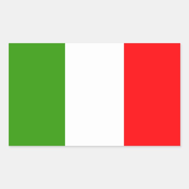 Pegatina Rectangular Bandera de Italia (Anverso)
