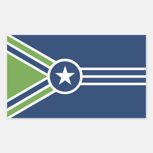 Pegatina Rectangular Bandera de Jackson, Tennessee