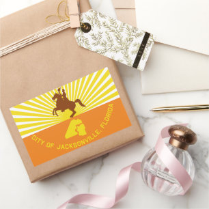 Pegatina Rectangular Bandera de Jacksonville (Florida) City