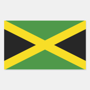 Pegatina Rectangular Bandera de Jamaica