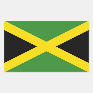Pegatina Rectangular Bandera de Jamaica