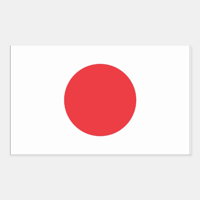 Pegatina Rectangular Bandera de Japón (Anverso)