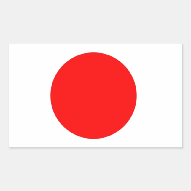 Pegatina Rectangular Bandera de Japón (Anverso)