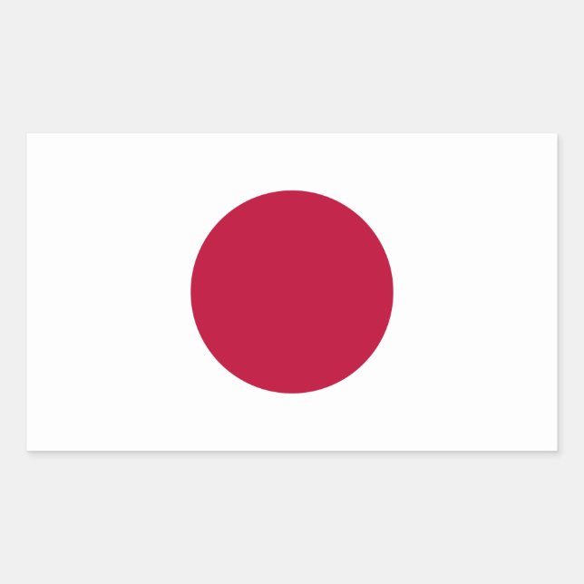 Pegatina Rectangular Bandera de Japón: Hinomaru, Nisshōki, Sol Naciente (Anverso)