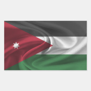 Pegatina Rectangular Bandera de Jordania