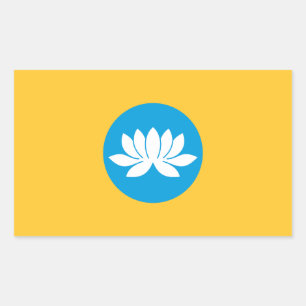 Pegatina Rectangular Bandera de Kalmykia
