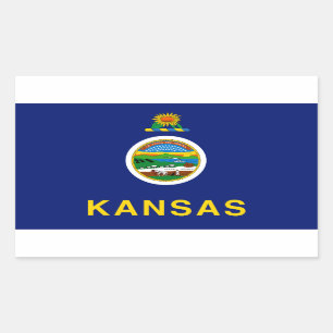 Pegatina Rectangular Bandera de Kansas