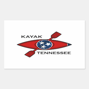 Pegatina Rectangular Bandera de Kayak Tennessee