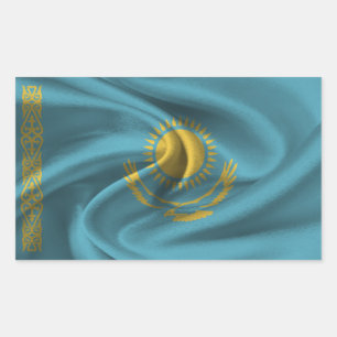 Pegatina Rectangular Bandera de Kazajistán