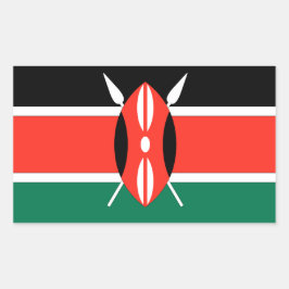 Pegatina Rectangular Bandera de Kenia