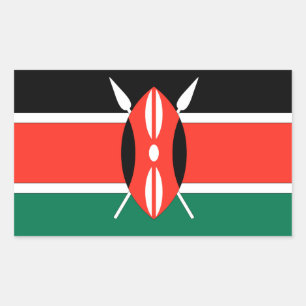 Pegatina Rectangular Bandera de Kenia