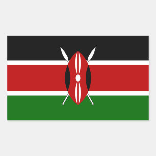 Pegatina Rectangular Bandera de Kenia