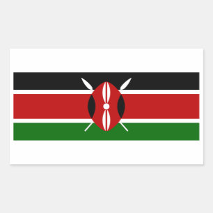 Pegatina Rectangular Bandera de Kenia
