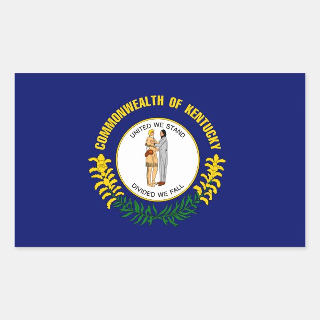 Pegatina Rectangular Bandera de Kentucky (Anverso)