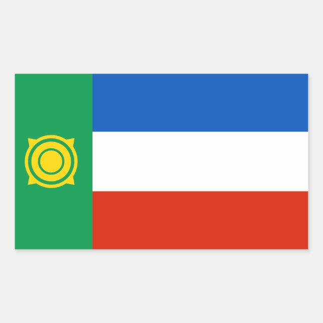 Pegatina Rectangular Bandera de Khakasia (Anverso)
