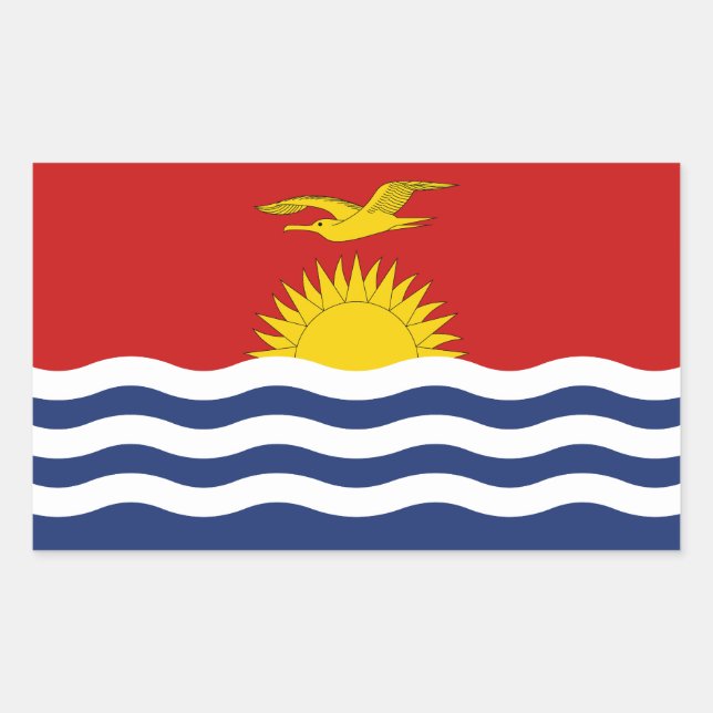 Pegatina Rectangular Bandera de Kiribati (Anverso)
