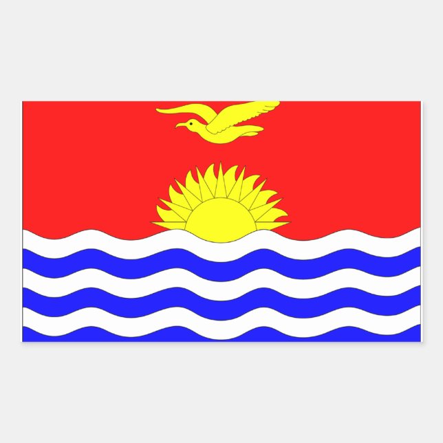 Pegatina Rectangular Bandera de Kiribati (Anverso)