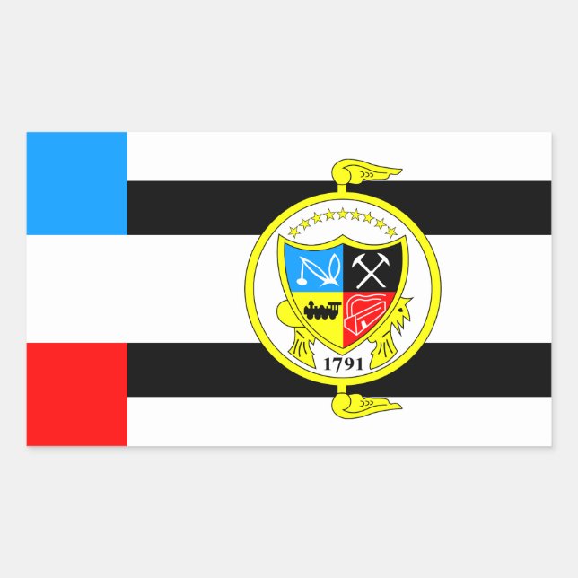 Pegatina Rectangular Bandera de Knoxville, Tennessee (Anverso)