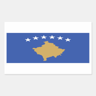 Pegatina Rectangular Bandera de Kosovo/Kosovo