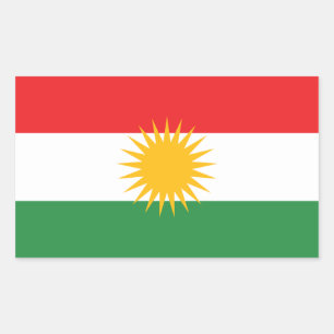Pegatina Rectangular Bandera de Kurdistán