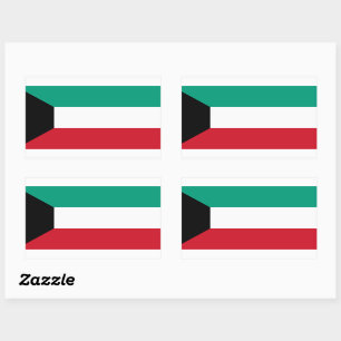 Pegatina Rectangular Bandera de Kuwait