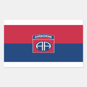 Pegatina Rectangular Bandera de la 82ª División Aerotransportada Vetera