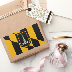 Pegatina Rectangular Bandera de la ciudad de Baltimore (Maryland)