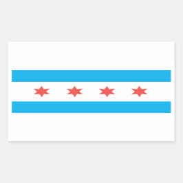 Pegatina Rectangular Bandera de la ciudad de Chicago