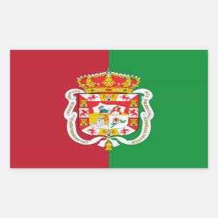 Pegatina Rectangular Bandera de la ciudad de Granada (España)