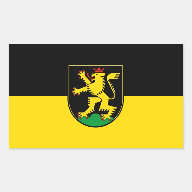 Pegatina Rectangular bandera de la ciudad de Heidelberg símbolo de Alem (Anverso)