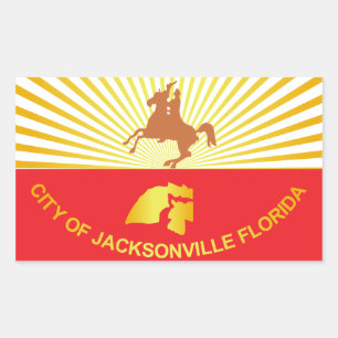 Pegatina Rectangular Bandera de la ciudad de Jacksonville