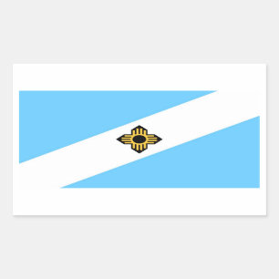 Pegatina Rectangular Bandera de la ciudad de Madison Estado de Wisconsi