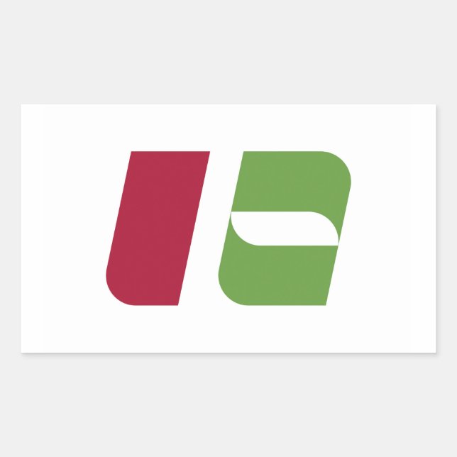 Pegatina Rectangular Bandera de la ciudad de Nishinomiya simbología de  (Anverso)