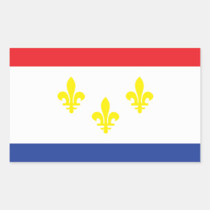 Pegatina Rectangular Bandera de la ciudad de Nueva Orleans