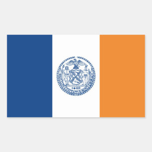 Pegatina Rectangular bandera de la ciudad de nueva york país de estados
