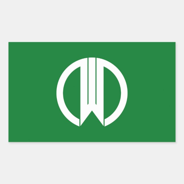 Pegatina Rectangular Bandera de la ciudad de Yamagata (Anverso)