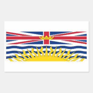 Pegatina Rectangular Bandera de la Columbia Británica