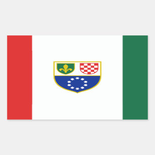 Pegatina Rectangular Bandera de la Federación de Bosnia-Herzegovina