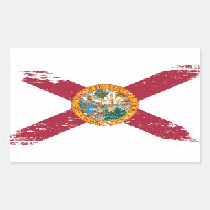 Pegatina Rectangular Bandera de la Florida del Grunge