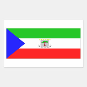 Pegatina Rectangular Bandera de la Guinea Ecuatorial