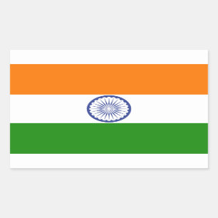 Pegatina Rectangular Bandera de la India
