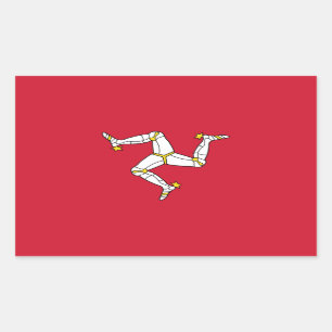 Pegatina Rectangular Bandera de la Isla de Man