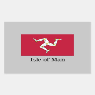 Pegatina Rectangular Bandera de la Isla de Man