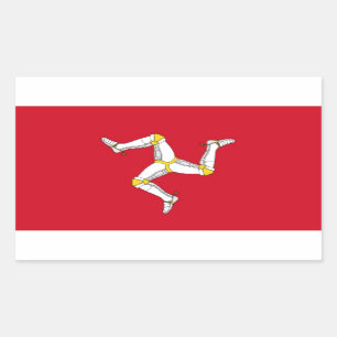 Pegatina Rectangular Bandera de la Isla de Man